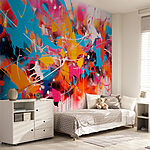 Wall mural Colorful splattered art
