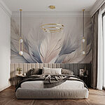 Wall murals Group of white and grey feathers