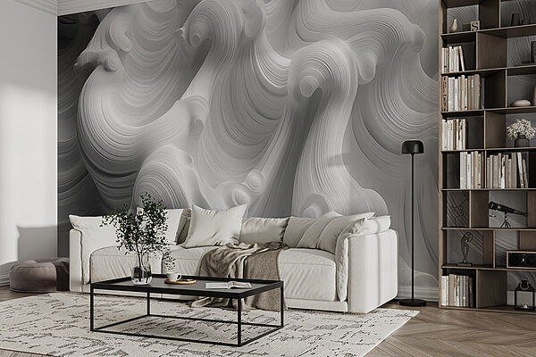 White swirly surface Wall murals White swirly surface
