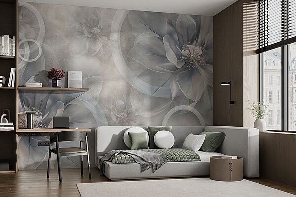 Wall murals Delicate blooms in soft hues (SKU: w01899) Wall murals Wall murals Delicate blooms in soft hues (SKU: w01899)