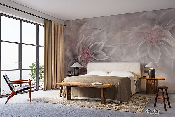 Wall murals Delicate blooms in soft tones (SKU: w01893) Wall murals Wall murals Delicate blooms in soft tones (SKU: w01893)