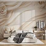 Wall murals White roses on a white cloth
