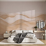 Wall murals Tan and white waves