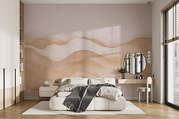 Wall murals Tan and white waves