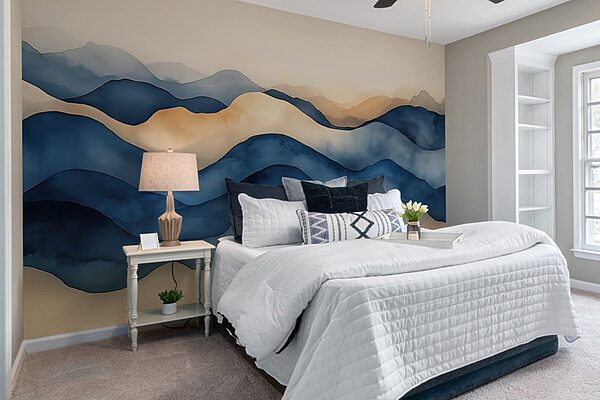 Blue and tan waves Wall murals Blue and tan waves