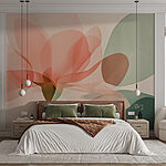 Wall murals Flower with leaves