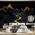 Wall murals River running through a mountain range