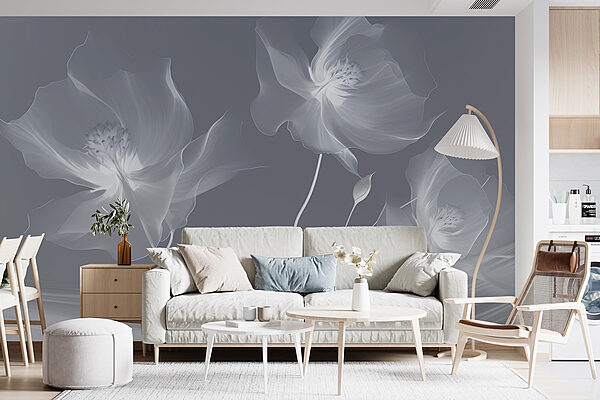 Wall mural Wall mural Delicate blooms in soft hues (SKU: w01932v2)