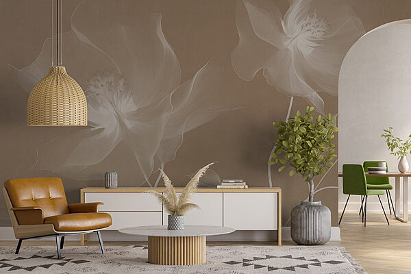 Wall mural Wall mural Delicate blooms on soft backdrop (SKU: w01932v1)