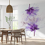 Wall murals Purple flowers with purple splatters