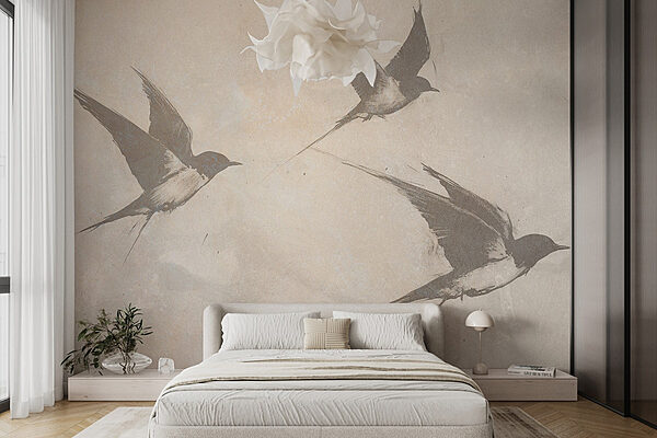 Group of birds flying Wall murals Group of birds flying