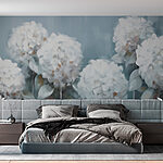 Wall murals Painting of white flowers