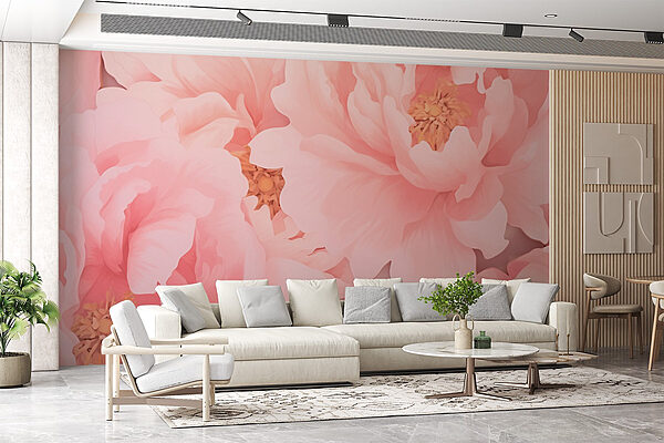 Wall murals Delicate blooms in soft pink hues (SKU: w02157) Wall murals Wall murals Delicate blooms in soft pink hues (SKU: w02157)