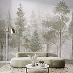 Wall mural Group of trees in fog