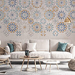 Wall murals Wall with a pattern of flowers