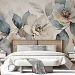 Wall murals Painting of flowers and leaves