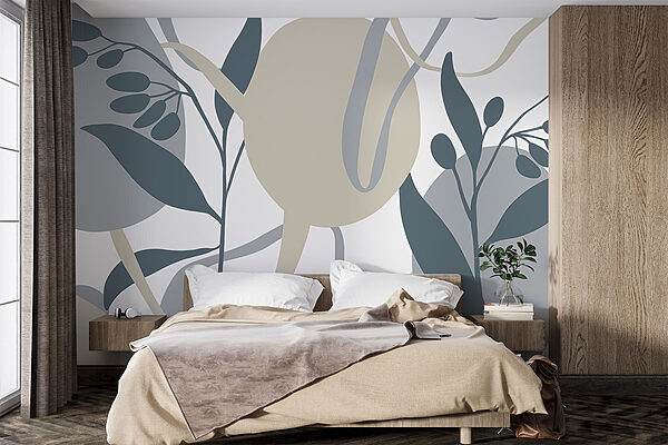 Pattern of leaves and branches Wall murals Pattern of leaves and branches