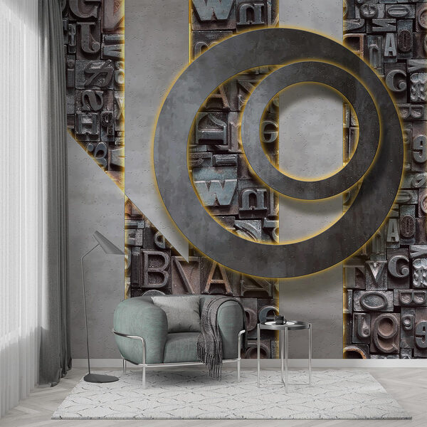 Group of letters on a wall Wall murals Group of letters on a wall
