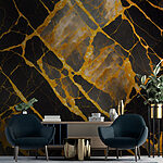 Wall murals Striking black and amber pattern