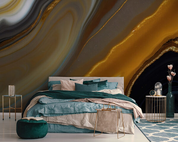 Abstract waves in rich tones Wall murals Abstract waves in rich tones
