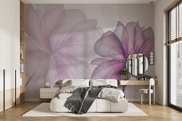 Wall murals Couple of purple flowers (SKU: w02205) Wall murals Wall murals Couple of purple flowers (SKU: w02205)