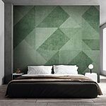 Wall murals Green and white background