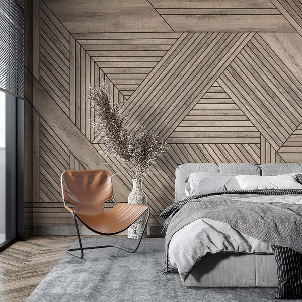 Wood floor with a pattern Wall murals Wood floor with a pattern