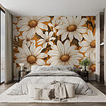 Wall murals Floral pattern in warm tones