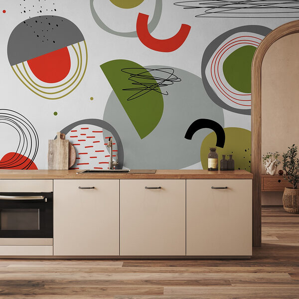 Colorful pattern with different shapes Wall murals Colorful pattern with different shapes
