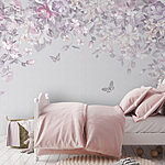 Wall mural Floral pattern with butterflies