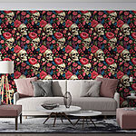 Wall murals Pattern of skulls and flowers