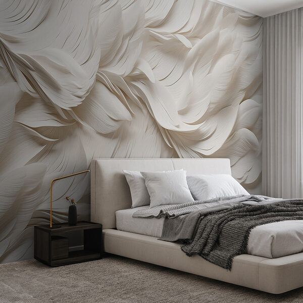 Wall murals Wall murals White feathers on a surface (SKU: w02118)