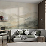 Wall murals Water and mountains in the distance