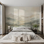 Wall mural Water and mountains in the distance