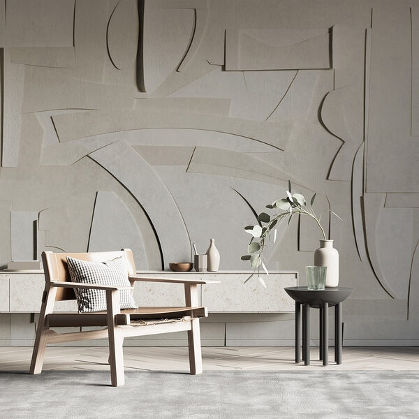 White paper cut out of various shapes Wall murals White paper cut out of various shapes