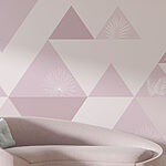 Wall murals Pink triangles with white flowers