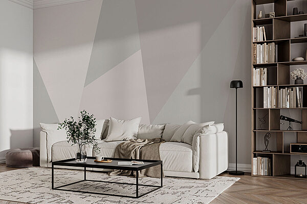 Grey and white triangle pattern Wall murals Grey and white triangle pattern