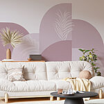 Wall murals Pink and white graphic design