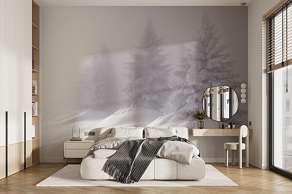 Group of trees covered in snow Wall murals Group of trees covered in snow