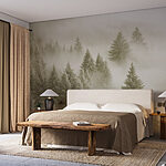 Wall murals Group of trees in the fog