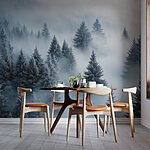 Wall mural Group of trees covered in snow