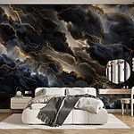 Wall murals Black clouds with lightning