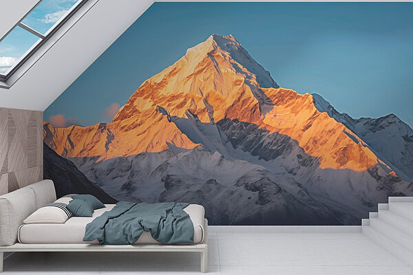 Mountain with snow on it Wall murals Mountain with snow on it