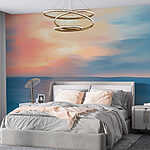 Wall murals Blue and pink sky over water