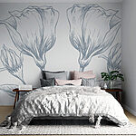 Wall murals Floral elegance in delicate lines