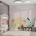Wall murals Group of animals with rainbows