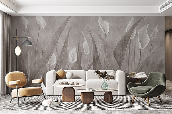 Wall murals Delicate blooms in soft shadows (SKU: w08391) Wall murals Wall murals Delicate blooms in soft shadows (SKU: w08391)
