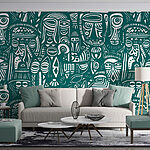 Wall murals Pattern of different faces