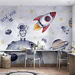 Wall mural Watercolor of space objects