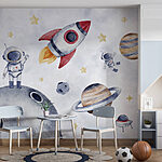 Wall murals Watercolor of space objects